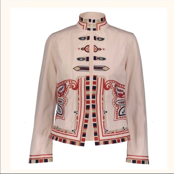 Anthropologie Jackets & Blazers - Anthropology Guadalupe Designs Carola Embroidered Pink Jacket XL India Italy